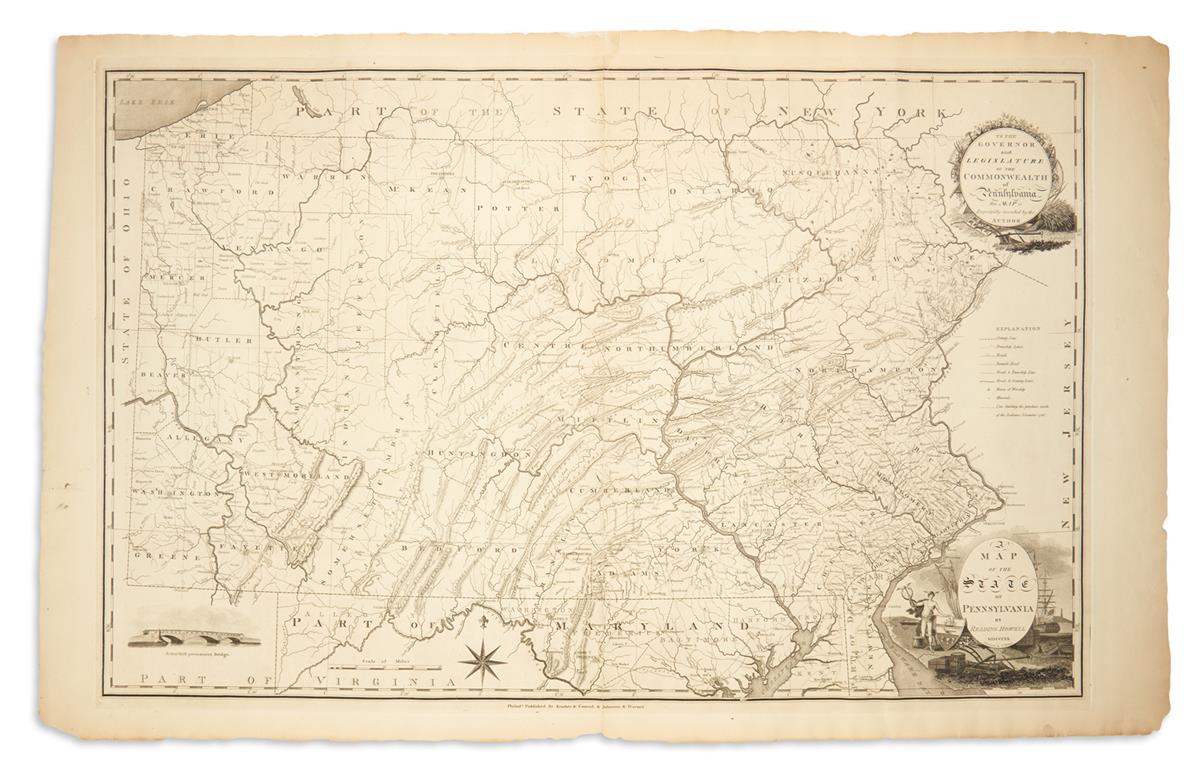 HOWELL, READING. A Map Of The State Of Pennsylvania.